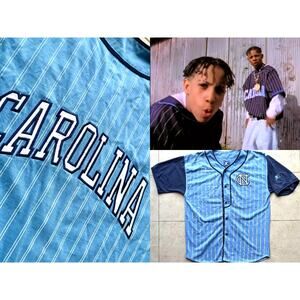 UNC Carolina Tar Heels 90s STARTER baseball Kris Kross jersey L blue NCAA vtg
